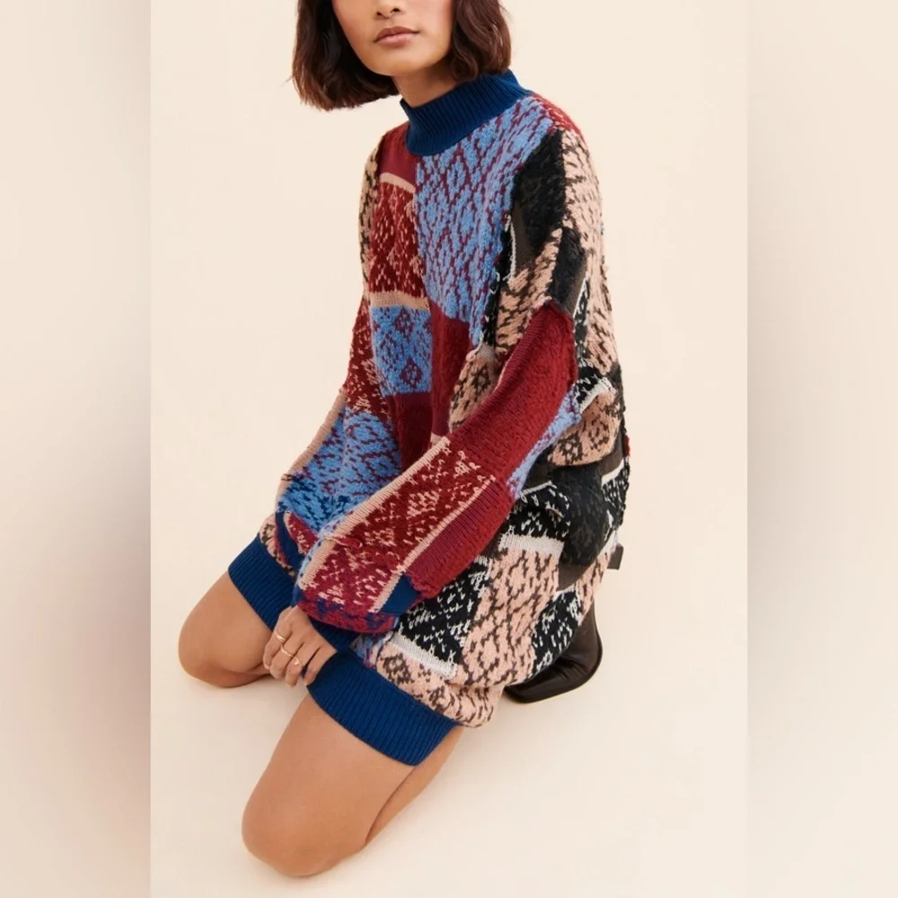 Free people Patched Argyle Mini Dress